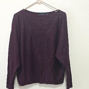 Ralph Lauren Deep Burgundy Shimmering Sweatshirt XL